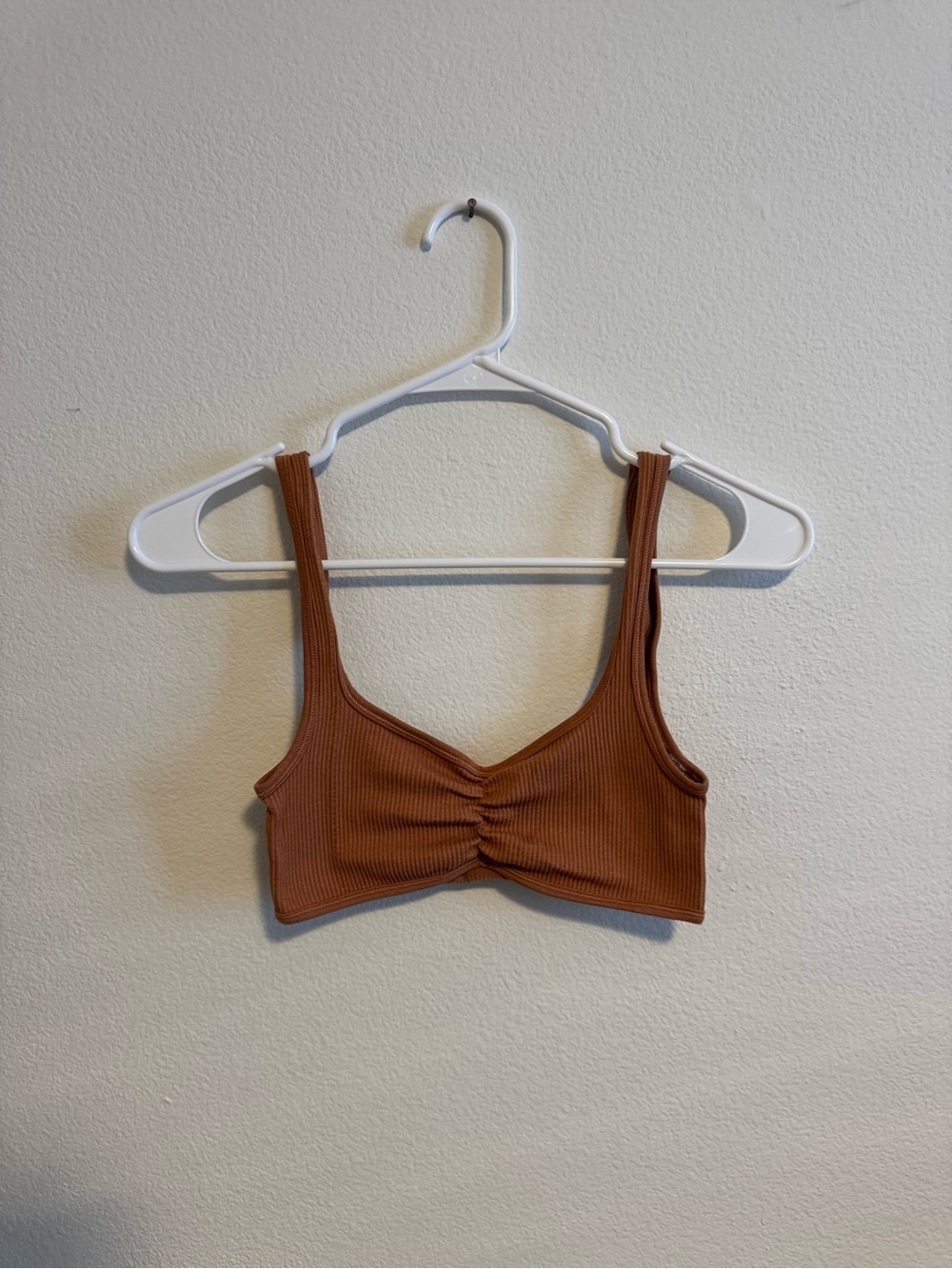Urban Outfitters Ribbed Tank Crop Top — Rust